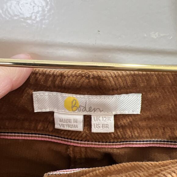 Boden Women’s Wide Leg Corduroy Pants Size M 8R Brown Preppy Academia Timeless - Picture 4 of 9